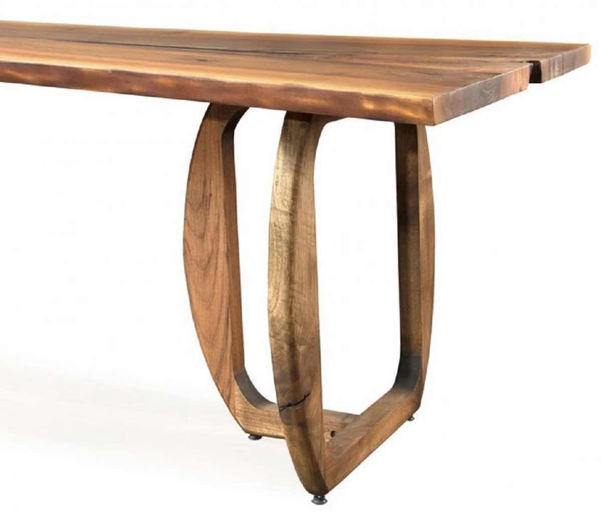 Casa Padrino mesa de comedor de madera maciza de lujo marr¨®n 200 x 100 x A. 76 cm - Mesa de cocina de madera maciza de nogal - Muebles de comedor - Muebles de madera maciza - Muebles de lujo