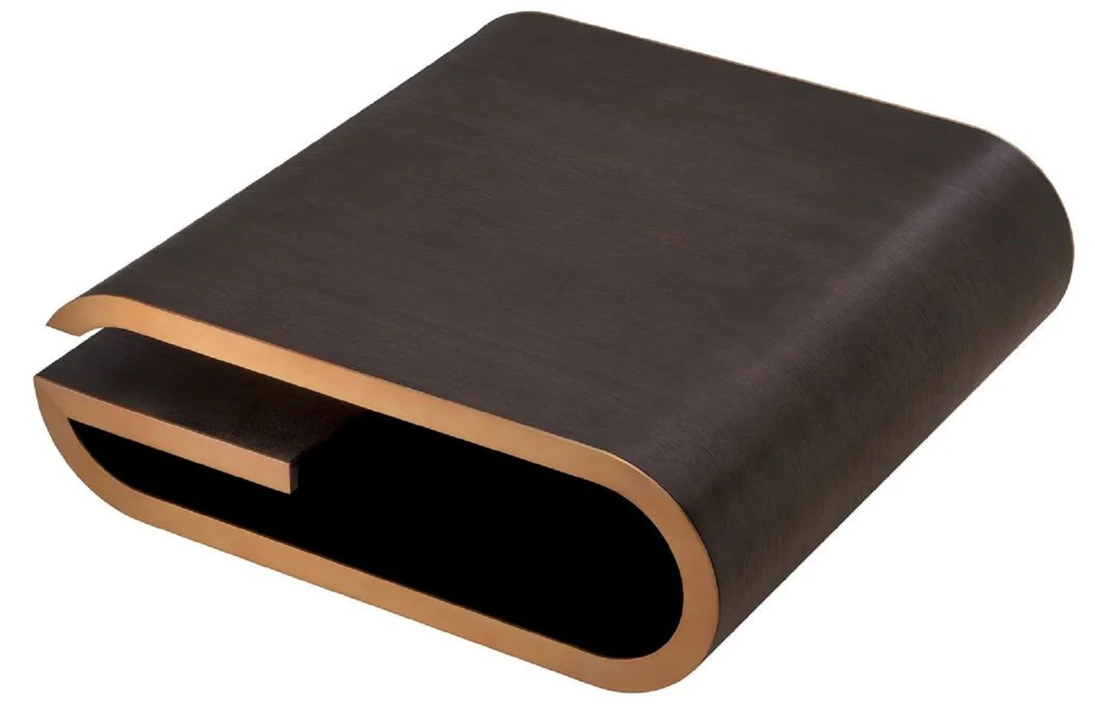Casa Padrino mesa de centro de lujo moca / lat¨®n 100 x 100 x A. 33 cm - Mesa de sal¨®n de dise?o - Muebles de sal¨®n - Muebles de lujo - Muebles de dise?o - Interiores de lujo - Interiores de dise?o
