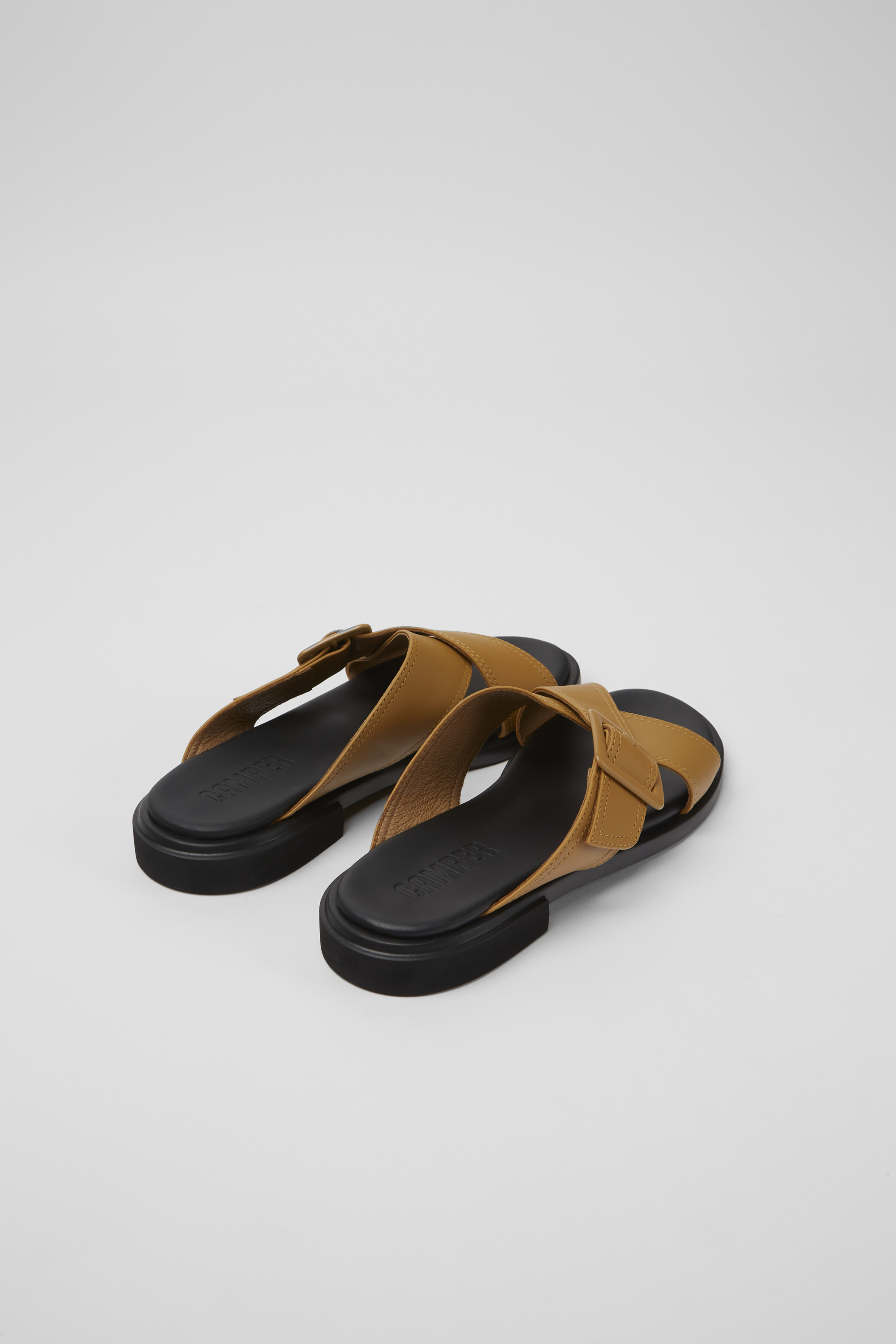 Edy - Brown leather sandals for women