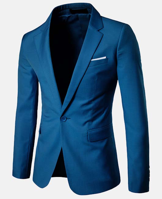 Business Solid Pocket Notch Lapel Single Breasted Blazer