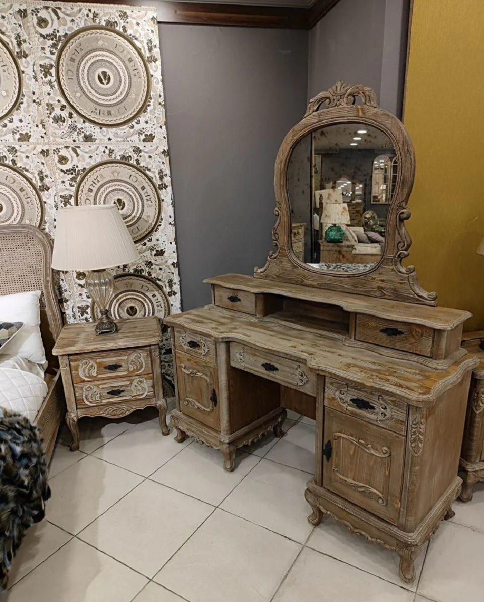 Pomp??s de Casa Padrino tocador de maquillaje barroco de lujo Provenza con espejo - dise?ado por Harald Gl??ckler