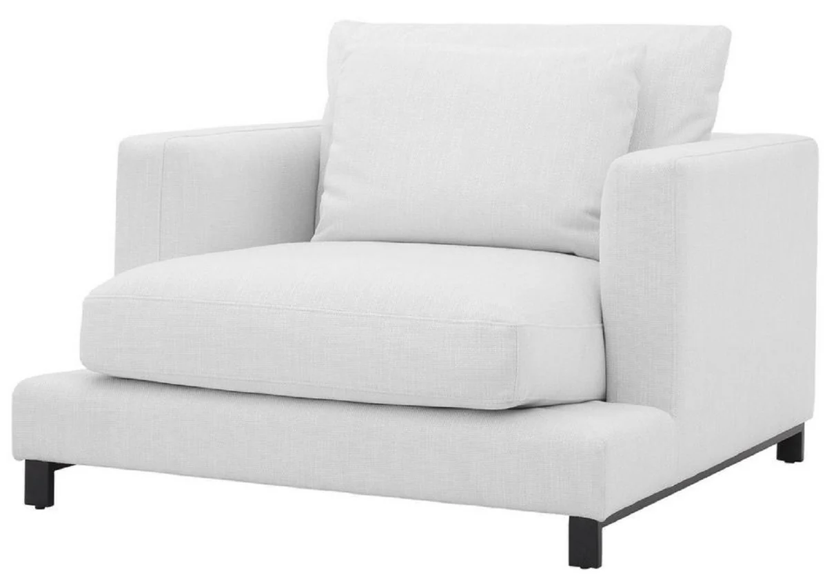 Casa Padrino sill¨®n de lujo blanco / negro 110 x 110 x A. 64 cm - Sill¨®n de sal¨®n noble con cojines - Muebles de Lujo - Calidad de Lujo