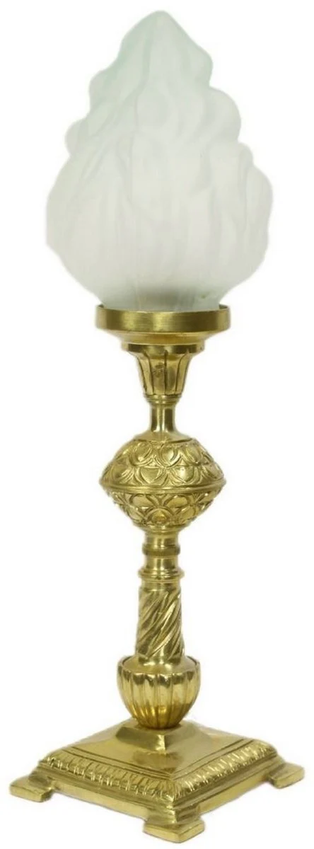 Casa Padrino conjunto de lámparas de mesa barrocas oro / blanco 14 x 14 x A. 48 cm - Lámparas elegantes en estilo barroco - Luces decorativas barrocas