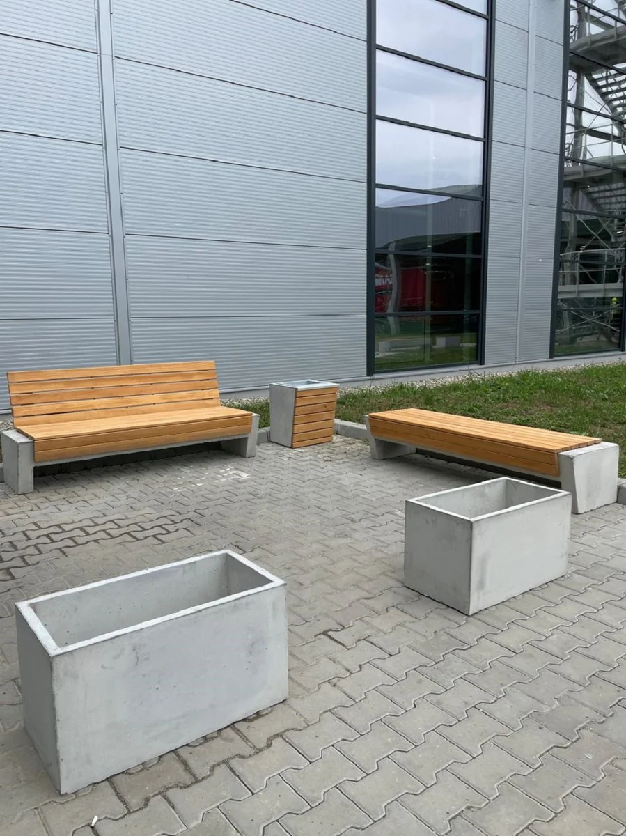 Casa Padrino banco de parque - banco urbano natural / gris 200 cm