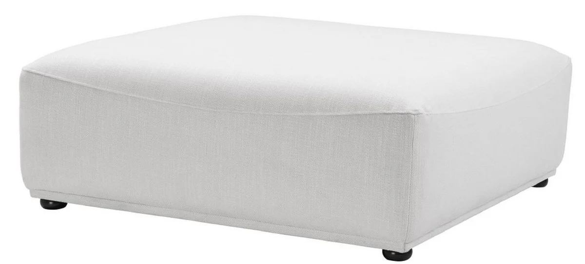 Casa Padrino taburete de lujo blanco / negro 109 x 109 x H. 42 cm - Taburete de 4 Esquinas - Muebles de Lujo