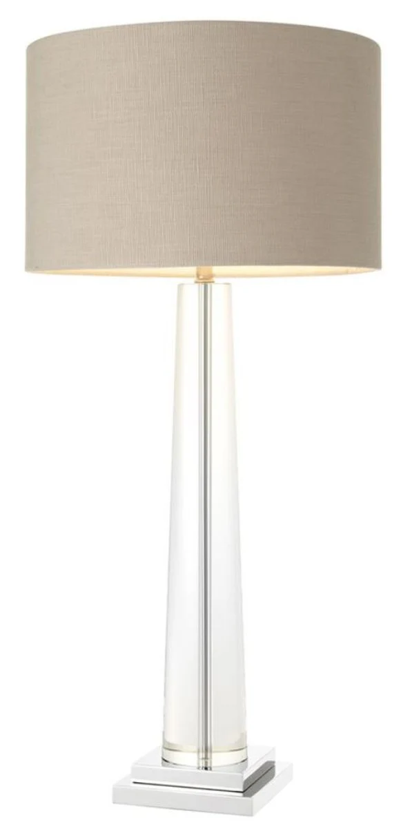 Casa Padrino l¨¢mpara de mesa de cristal de lujo con pantalla gris - muebles del hotel