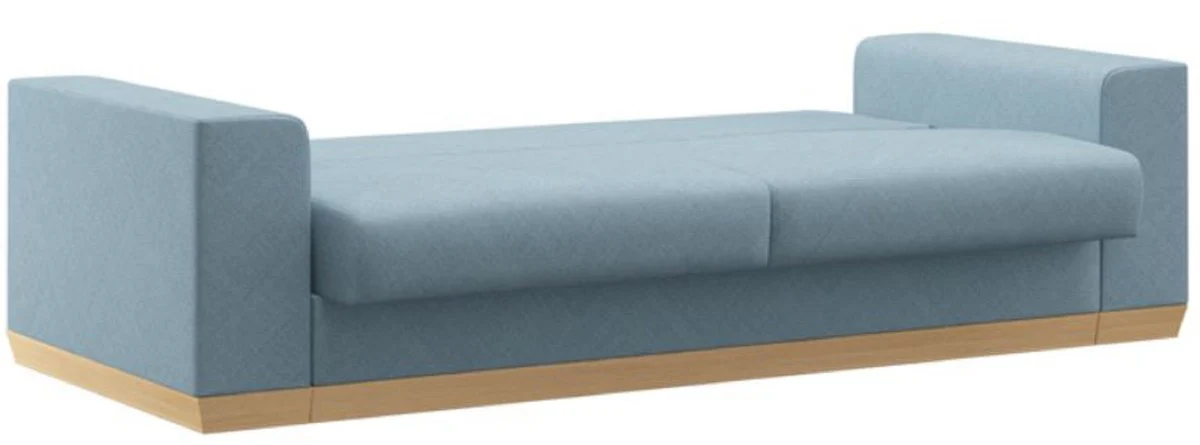 Casa Padrino sof¨¢ cama azul claro / natural 240 x 100 x A. 80 cm - Sof¨¢ de sal¨®n moderno - Muebles de sal¨®n