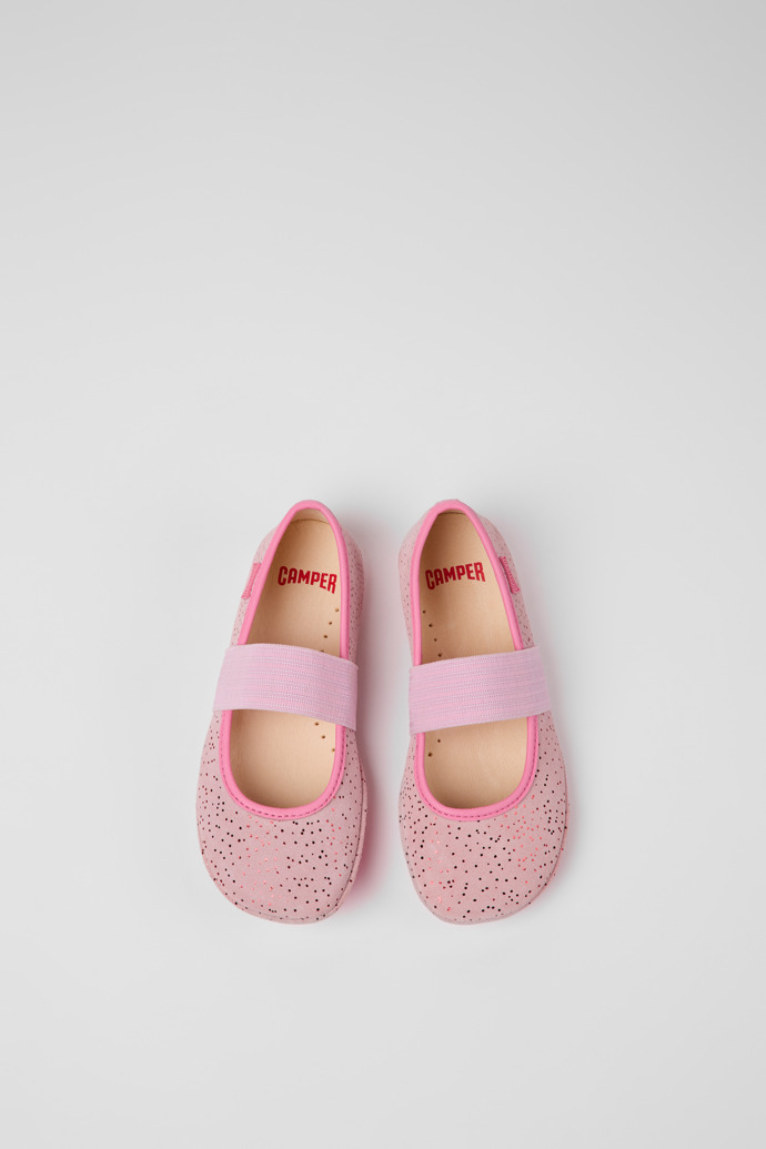 Right Pink nubuck ballerinas for children