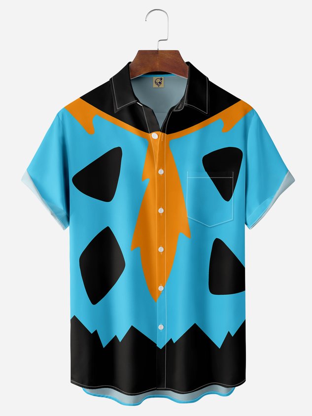 Creative Chest Pocket Short Sleeve Casual Shirt