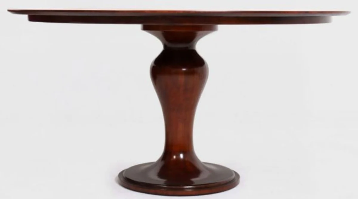 Casa Padrino mesa de comedor de lujo marr¨®n / blanco ? 150 x A. 78 cm - Mesa de cocina redonda de madera maciza - Mesa de comedor - Muebles de comedor de lujo