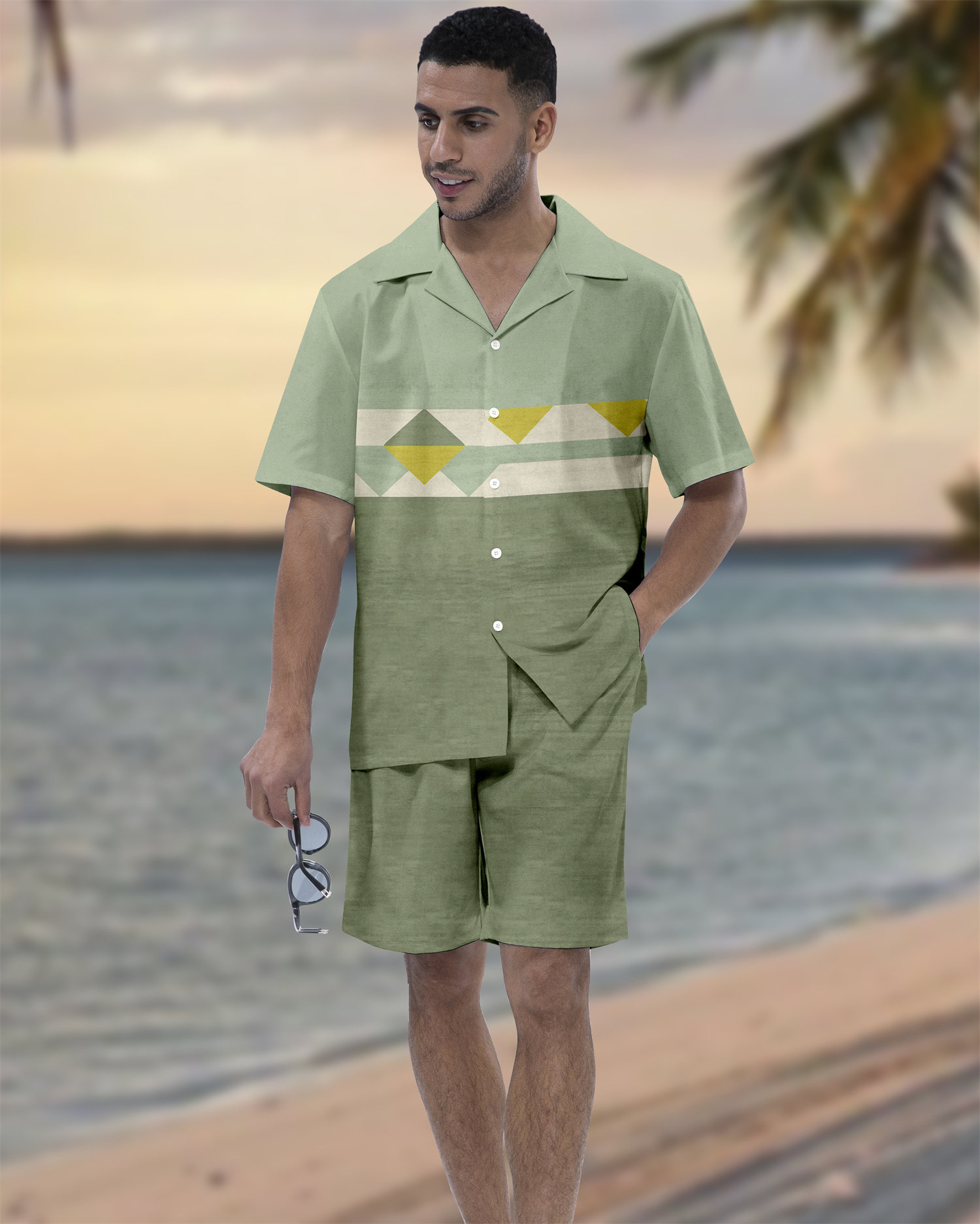 Suitmens Men's Hawaiian Vacation Short Sleeve Set 093