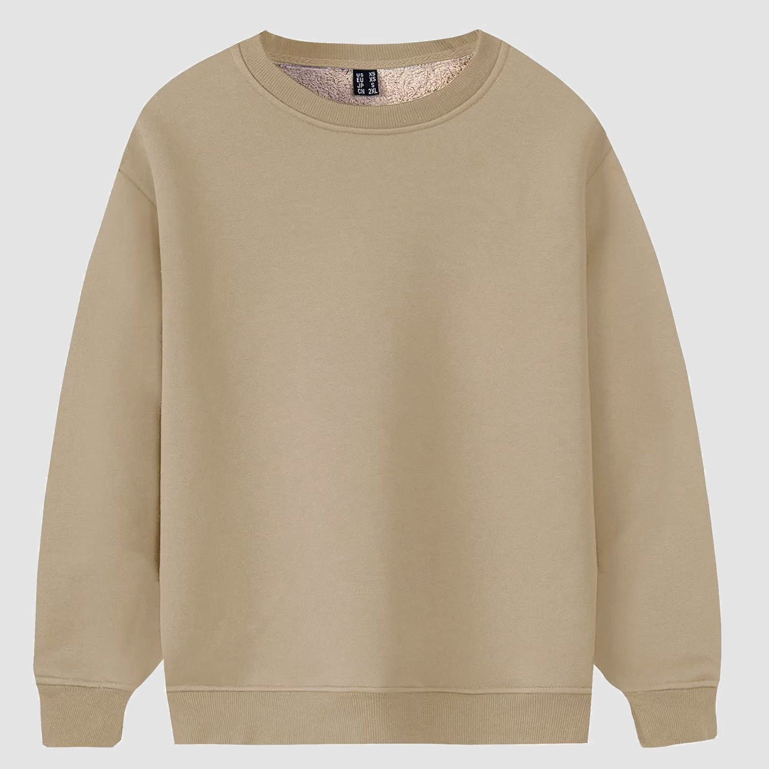 Men's Fleece Lined Sweatshirts Pullover Basic Tops Warm Crewneck Winter Sweater Underwear