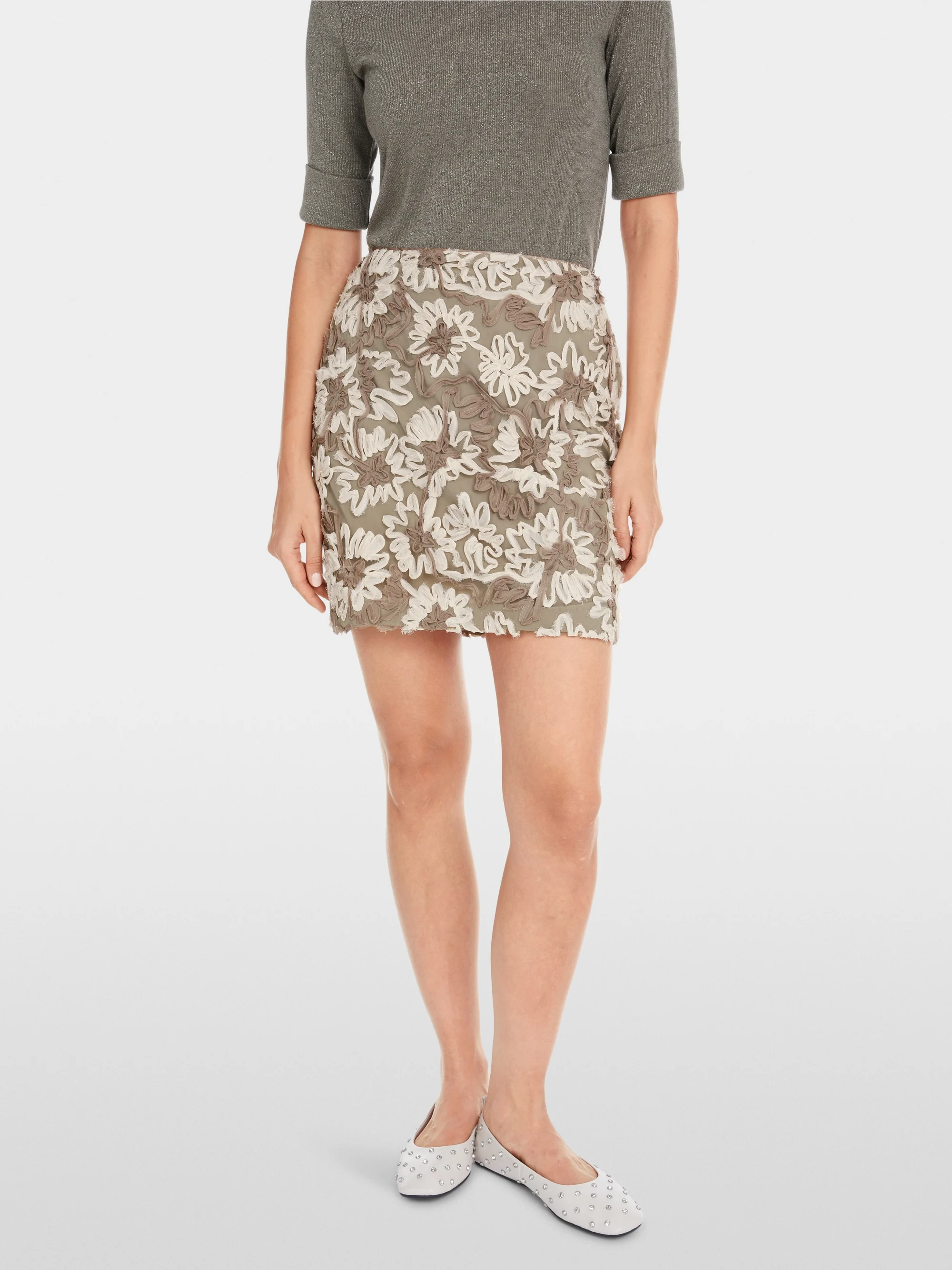 Marc-Cain Mini skirt in floral 3D pattern