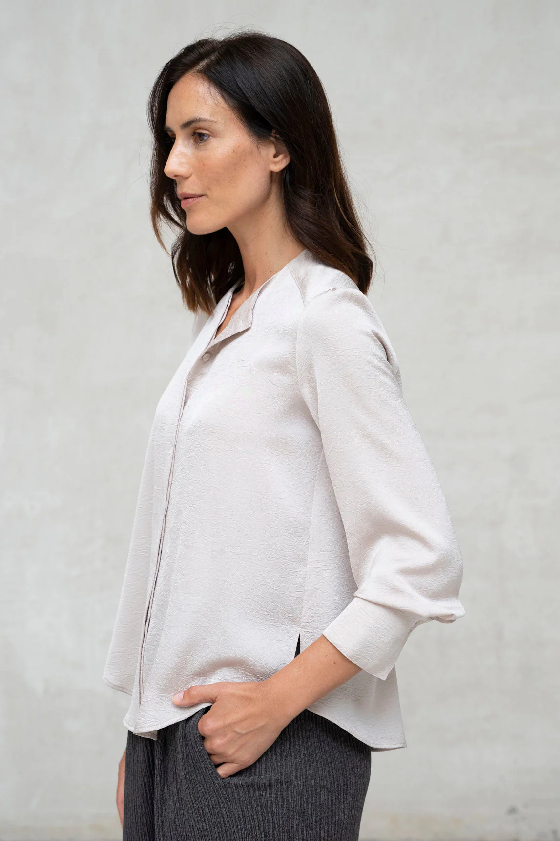 Rivera-spain Blusa Fermo nude arrugada