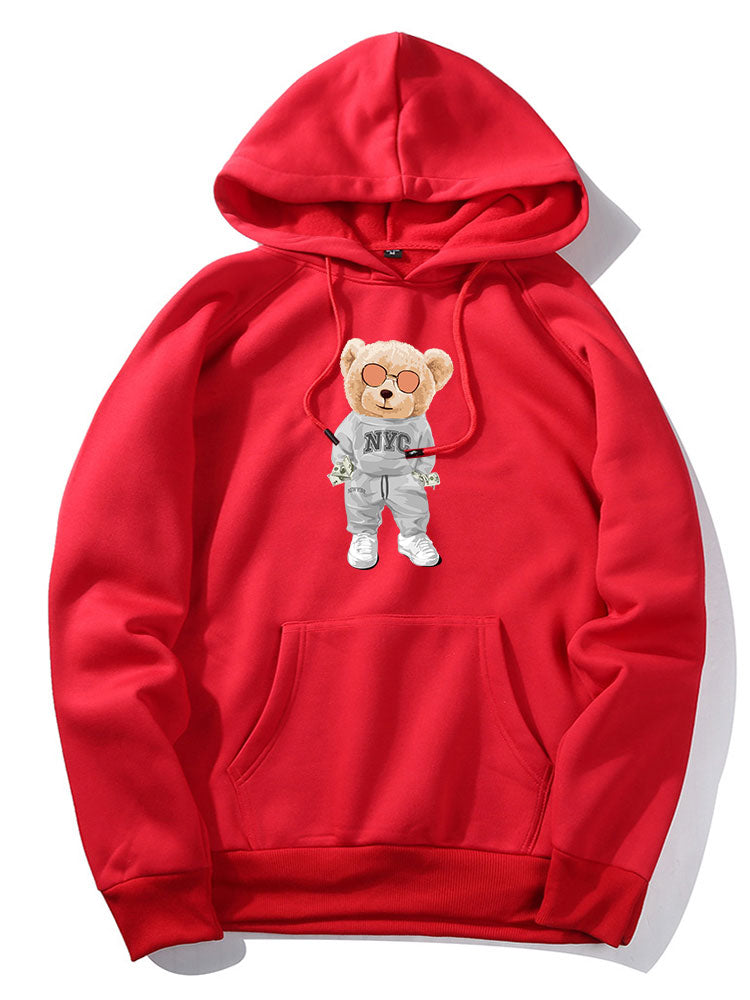 Rich Bear Print Hoodie