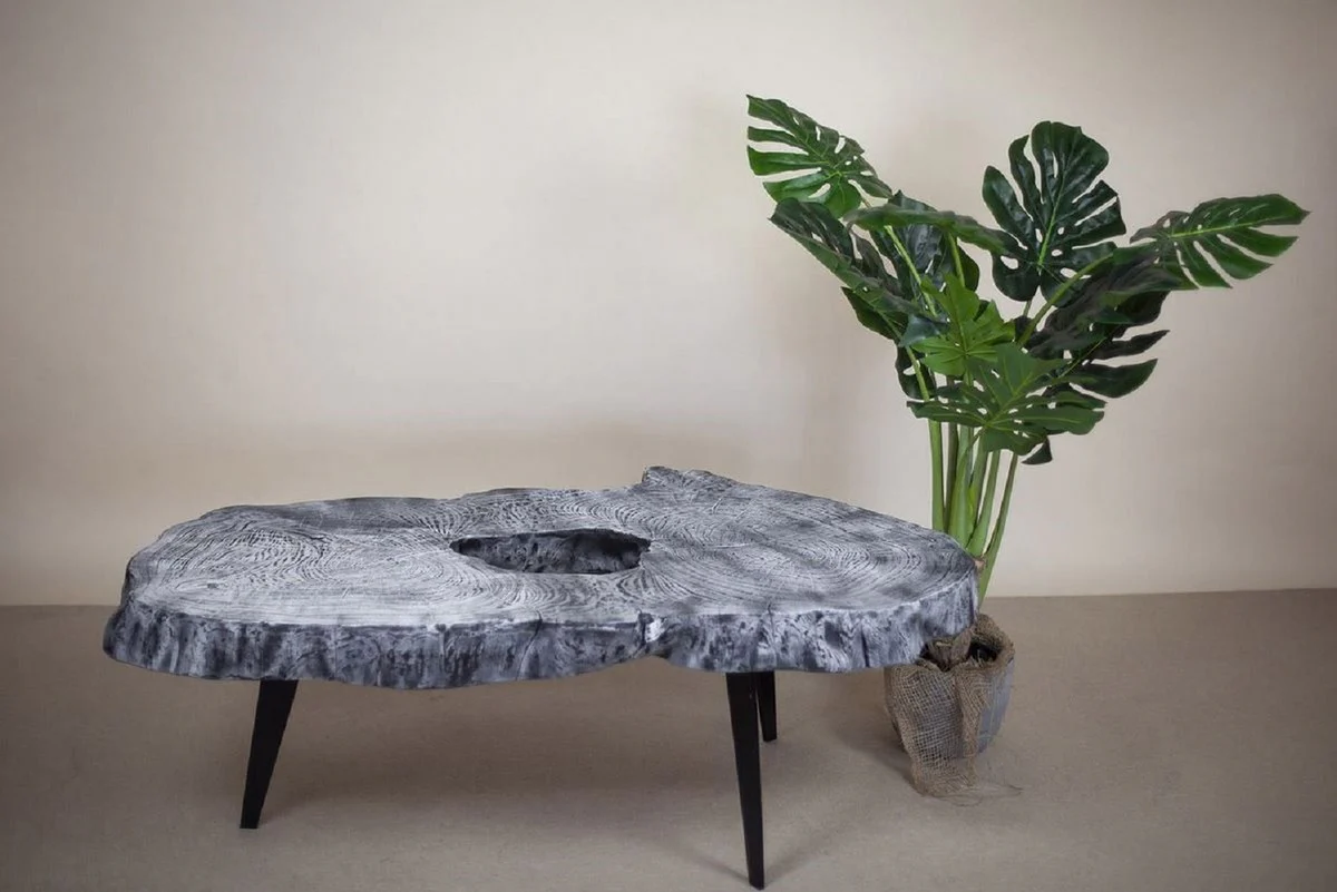 Casa Padrino mesa de centro de lujo gris / negro 100 x 60 x A. 50 cm