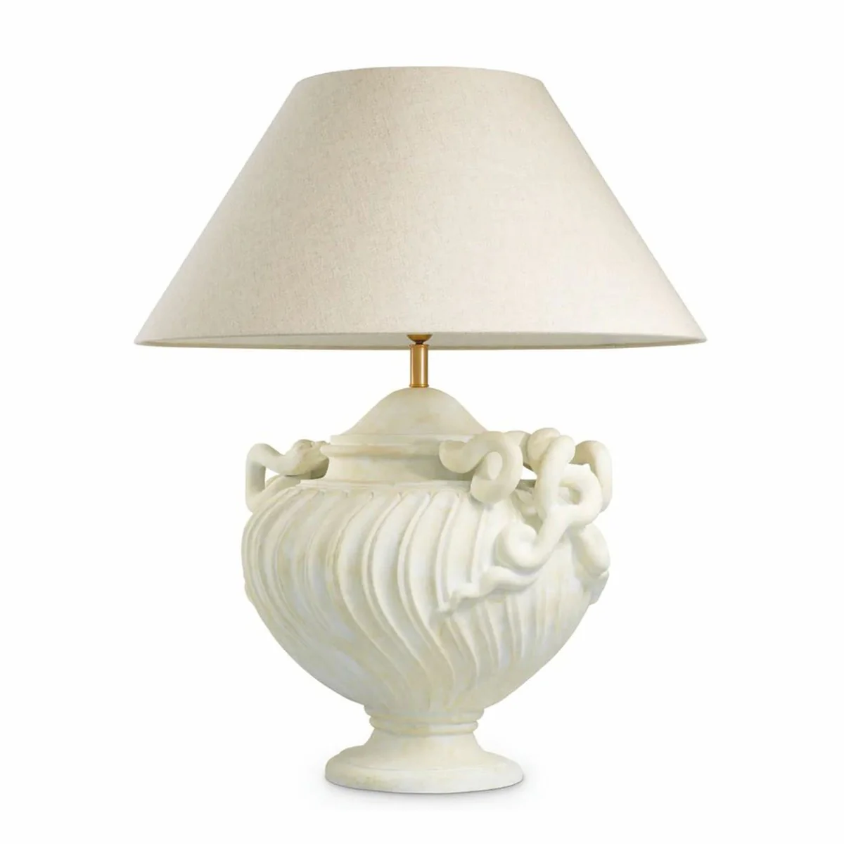 Casa Padrino l¨¢mpara de mesa barroco de lujo blanco antiguo / lat¨®n / crema ? 80 x A. 97 cm