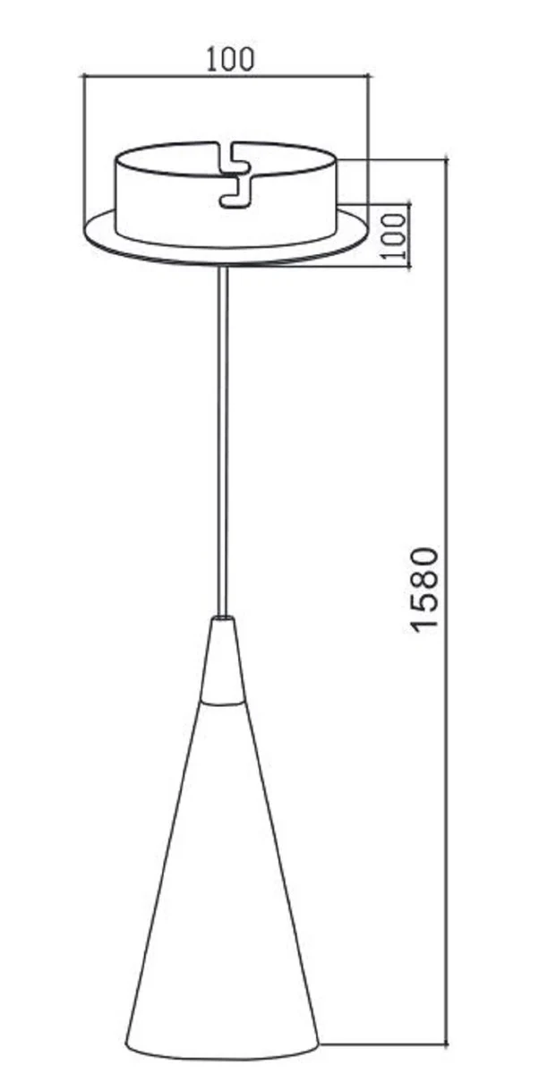Casa Padrino lámpara colgante de lujo negro / plata Ø 10 x H. 158 cm - Lámpara Colgante de Metal Ajustable en Altura