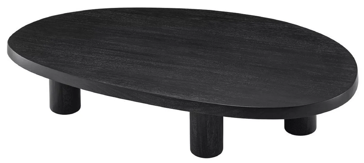 Casa Padrino mesa de centro de lujo negro gris 149 x 78,5 x A. 35 cm - Mesa de centro de caoba - Muebles de sal¨®n - Muebles de caoba - Muebles de lujo - Interiores de lujo - Calidad de lujo