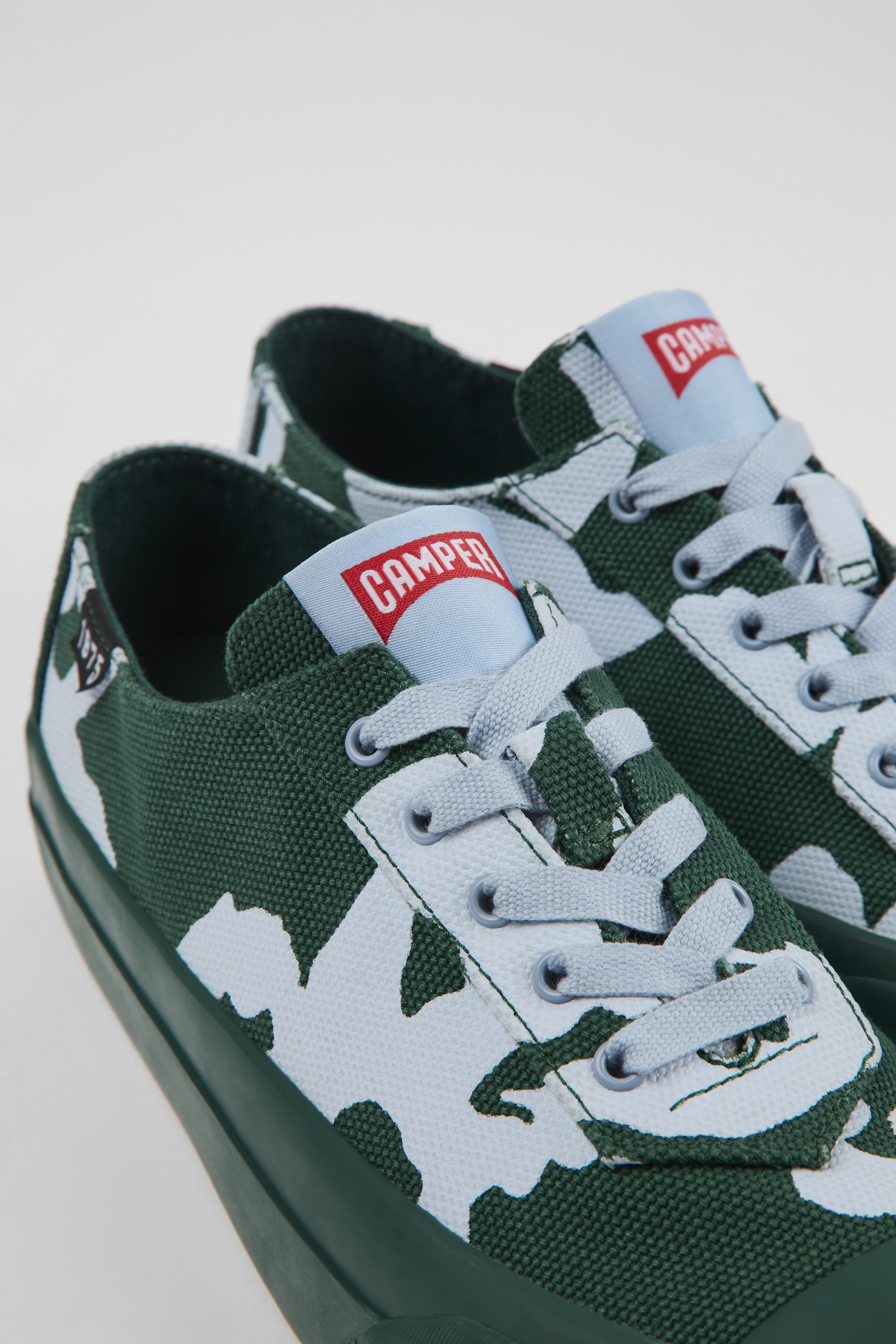 Camaleon - Green and blue recycled cotton sneakers for women