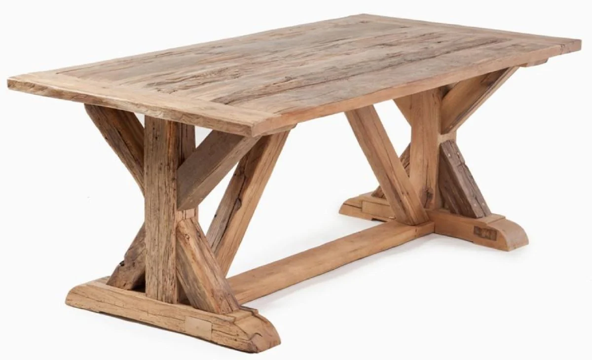 Casa Padrino mesa de comedor da estilo campestre natural - Diferentes Tama?os - Mesa de comedor rectangular de madera maciza r¨²stica - Muebles de comedor estilo campestre