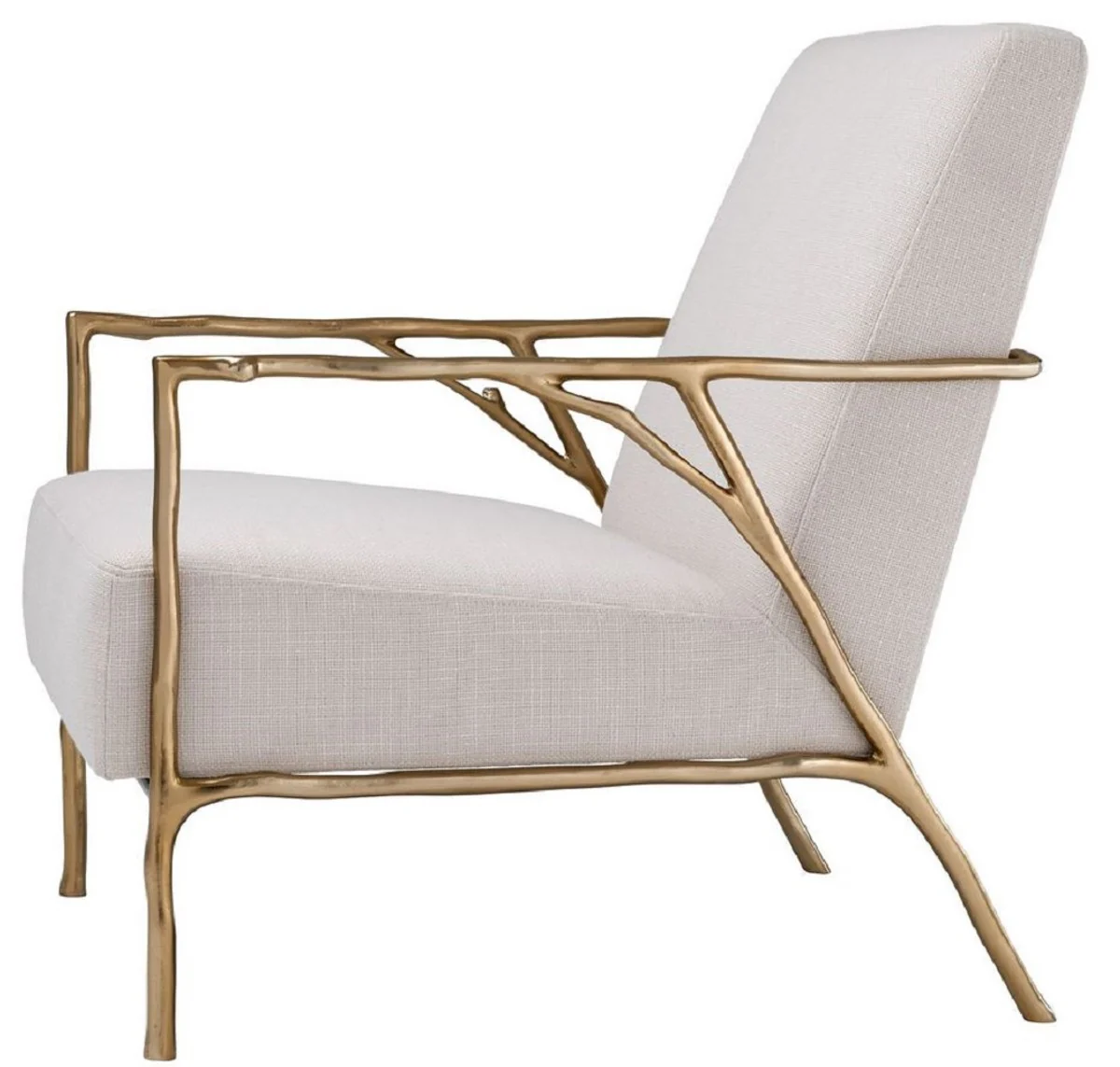 Casa Padrino sill¨®n de lujo natural / oro 63 x 81 x H. 82 cm - Sill¨®n de Sal¨®n - Muebles de Lujo