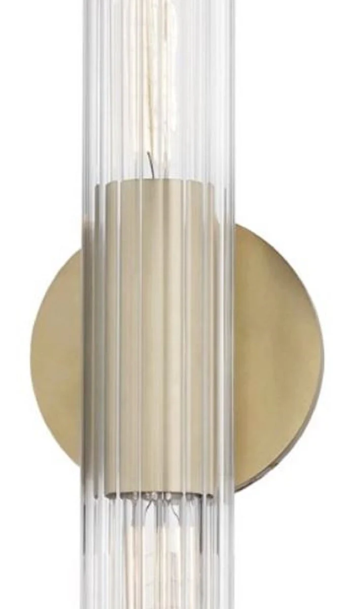 Casa Padrino lámpara de pared de lujo latón antiguo 12,1 x 8,9 x H. 43,8 cm - Lámpara de Pared para Sala de Estar