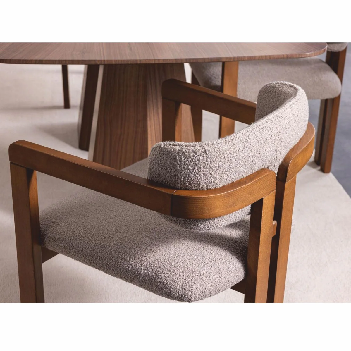 Casa Padrino conjunto de 6 sillas de comedor de lujo con reposabrazos gris / marr¨®n - Muebles de comedor