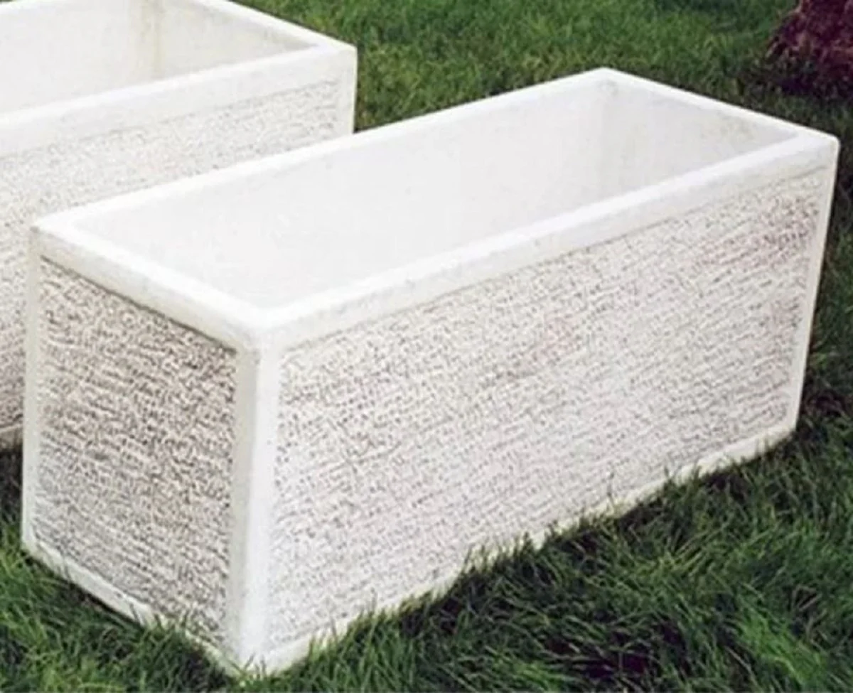 Casa Padrino maceta blanco 100 x 40 x A. 45 cm - Macetero rectangular