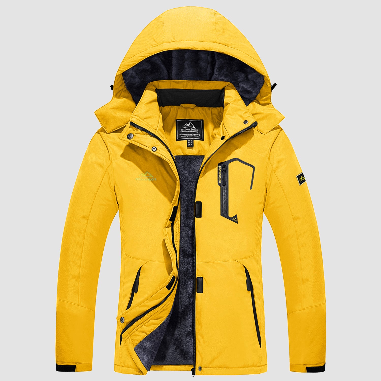 Women's Winter Coats Water Resistant Ski Snow Jacket Warm Fleece Parka Raincoats with 4 Pockets