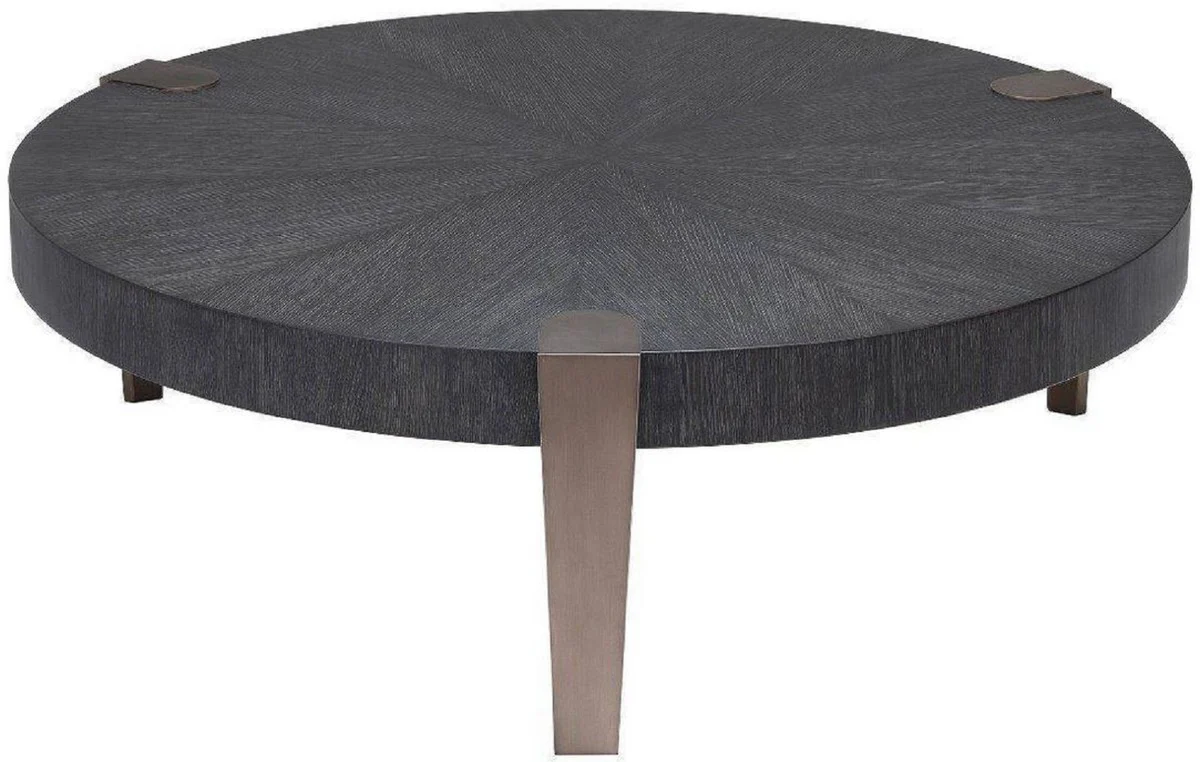 Casa Padrino mesa de centro de lujo gris antracita / bronce ? 121 x A. 38,5 cm - Mesa de sal¨®n redonda - Muebles de sal¨®n - Calidad de Lujo