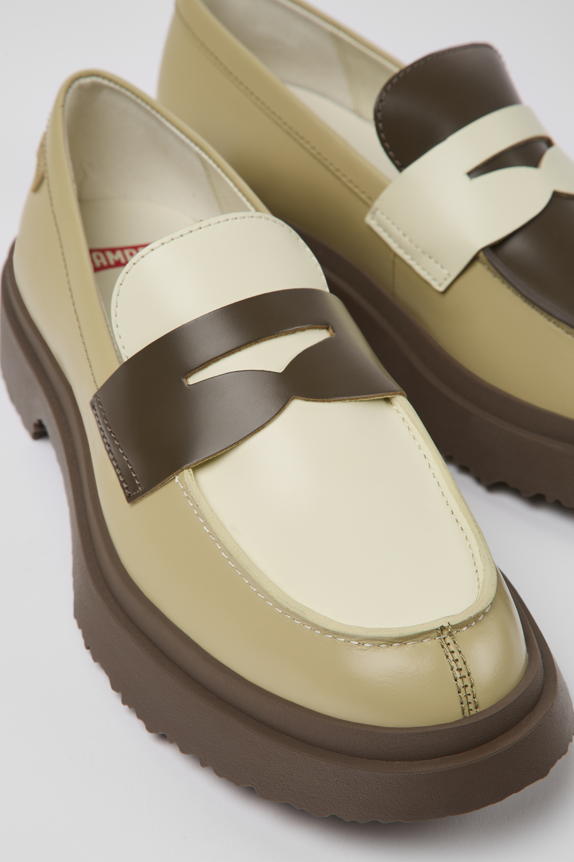 Twins - Multicolored leather loafers for women