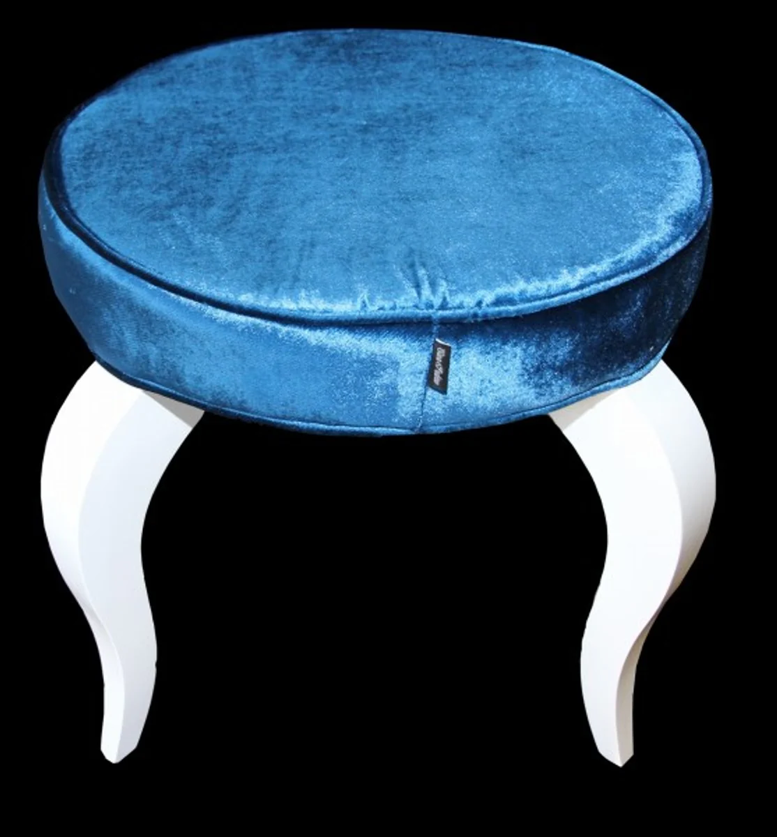 Casa Padrino barroco del taburete de la turquesa / blanco - taburete redondo dise?ador - calidad de lujo