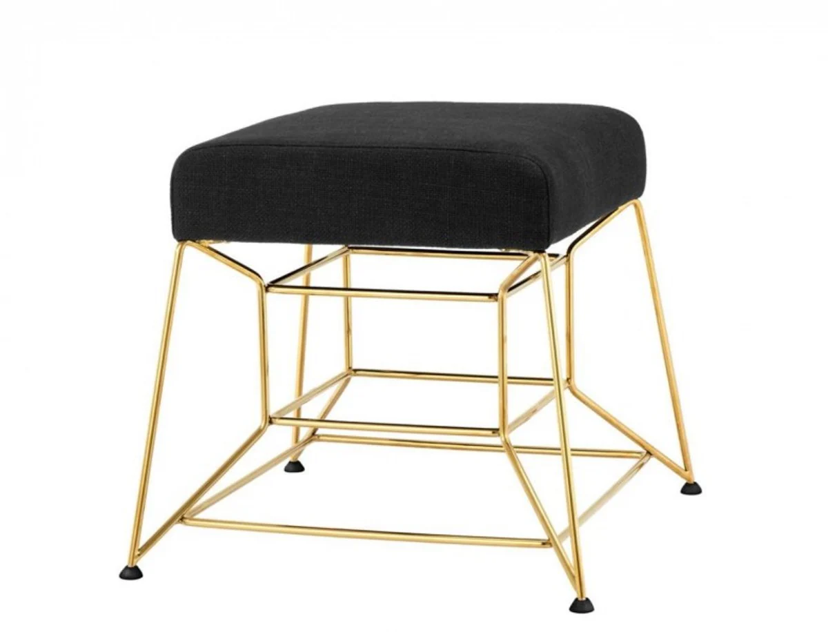 Casa Padrino luxury seat stool gold finish 52 x 52 x H. 46 cm - Luxury Collection
