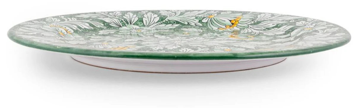 Casa Padrino conjunto de 6 platos de cerámica de lujo verde Ø 32 cm - Hecho en Italia