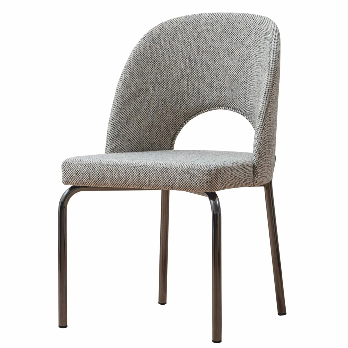 Casa Padrino Silla de Comedor de Lujo Gris / Negro Al. 87 cm - Muebles de Comedor