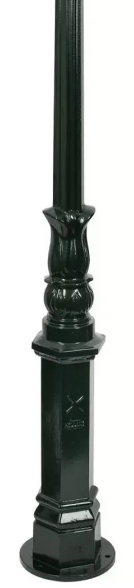 Casa Padrino linterna de jardín Art Nouveau verde / cobre 42 x 29 x A. 210 cm - Lámpara de pie de jardín de aluminio pintado con polvo - Iluminación nostálgica - Luces nostálgicas