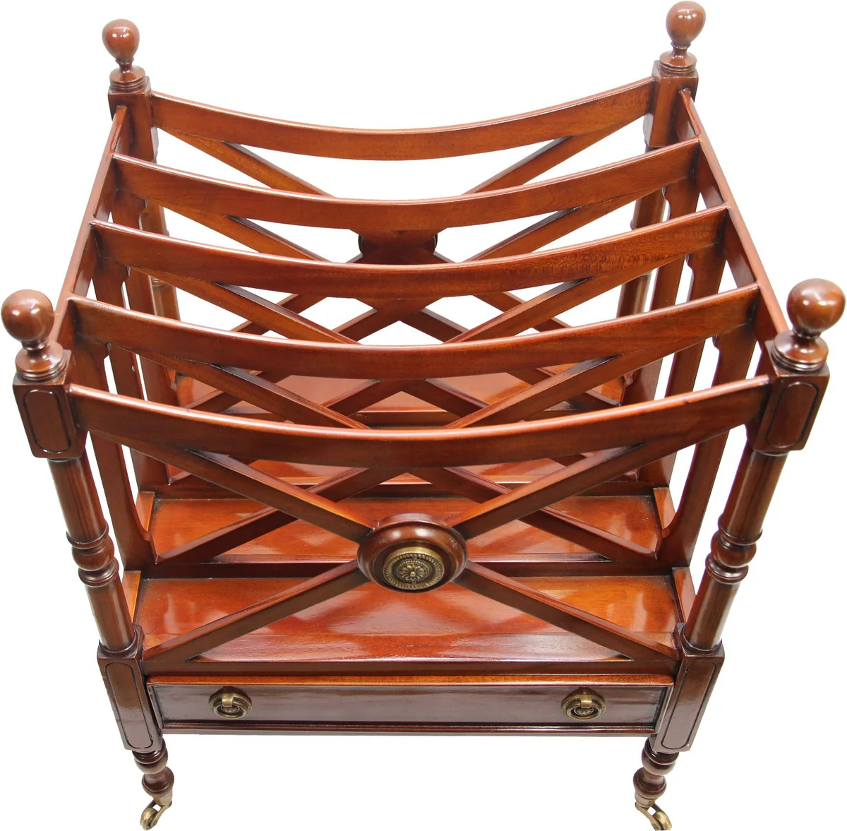 Casa Padrino Luxury Magazine & Magazine Trolley Mahogany Solid Wood Brown - luxury hotel / law firm furnishings