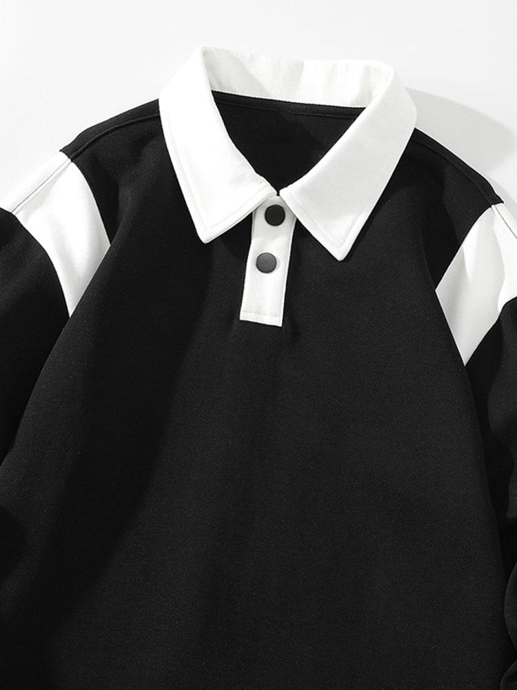 Contrast Polo Sweatshirt