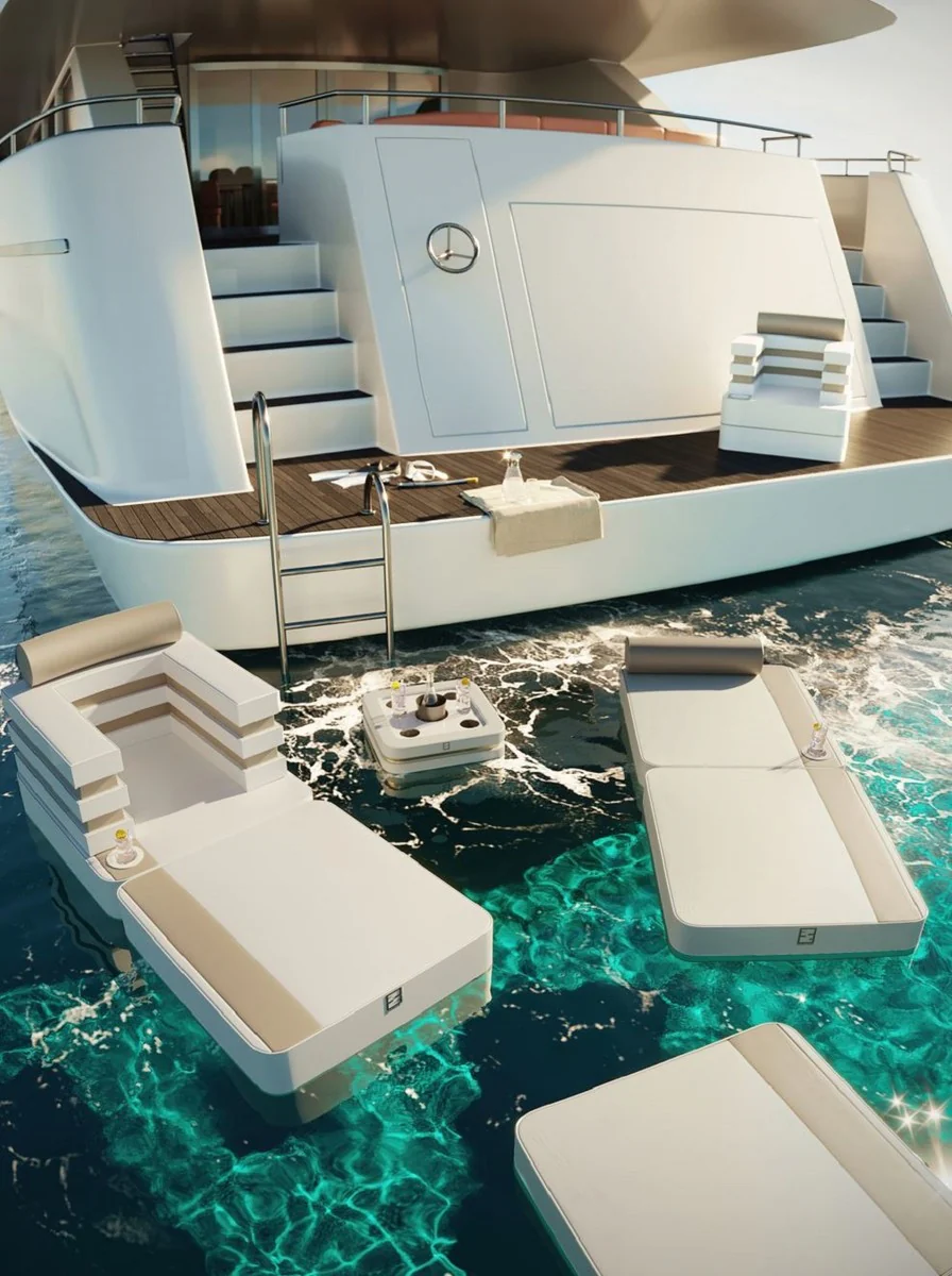 Casa Padrino tumbona de agua de lujo turquesa / marrón 190 x 80 x A. 17 cm - Tumbona de agua de cuero artificial impermeable con reposacabezas y portavasos - Accesorios para piscinas de hotel