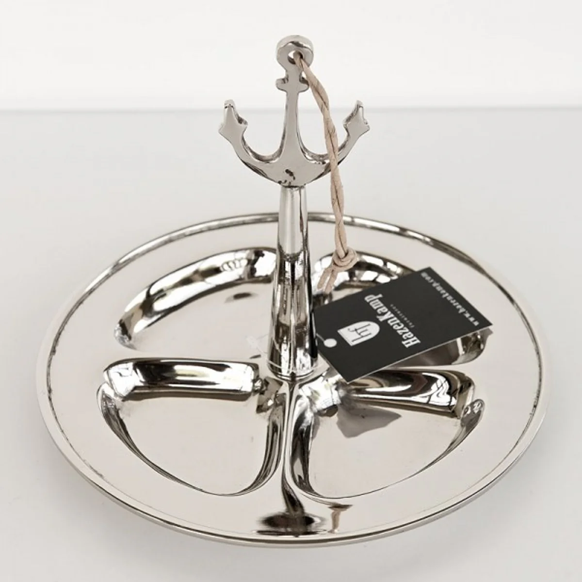 Casa Padrino brass bowl anchor plated for nuts or sugar biscuits with 4 segments - Maritime decoration