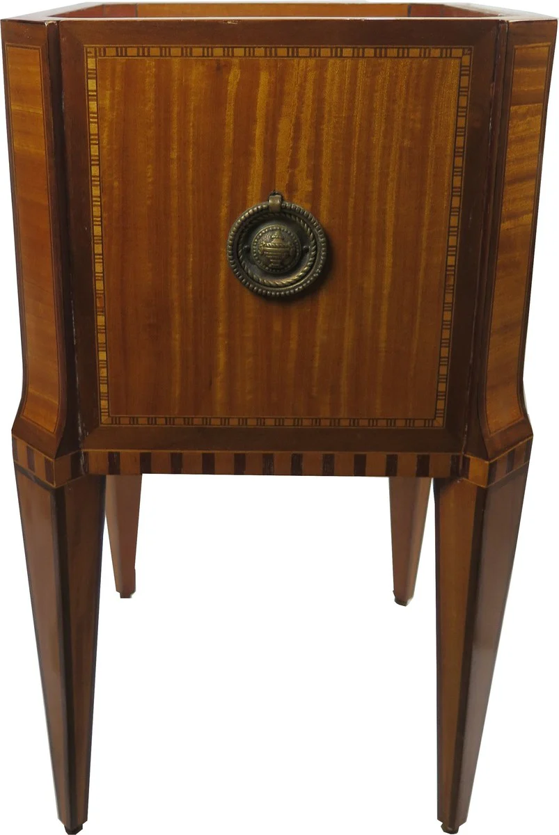 Casa Padrino barroco florero de caoba / latón - estilo antiguo - la decoración del hotel - recipiente de flores - pot