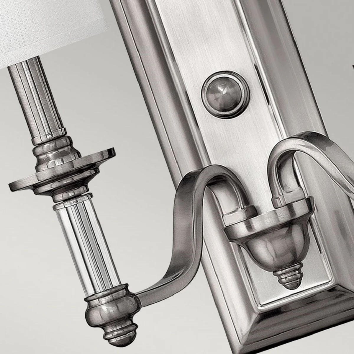 Casa Padrino lámpara de pared doble Art Nouveau plata / blanco 39,4 x 17,1 x A. 40 cm - Lámpara de pared elegante para hotel y restaurante - Lámparas de Pared Barrocos y Art Nouveau