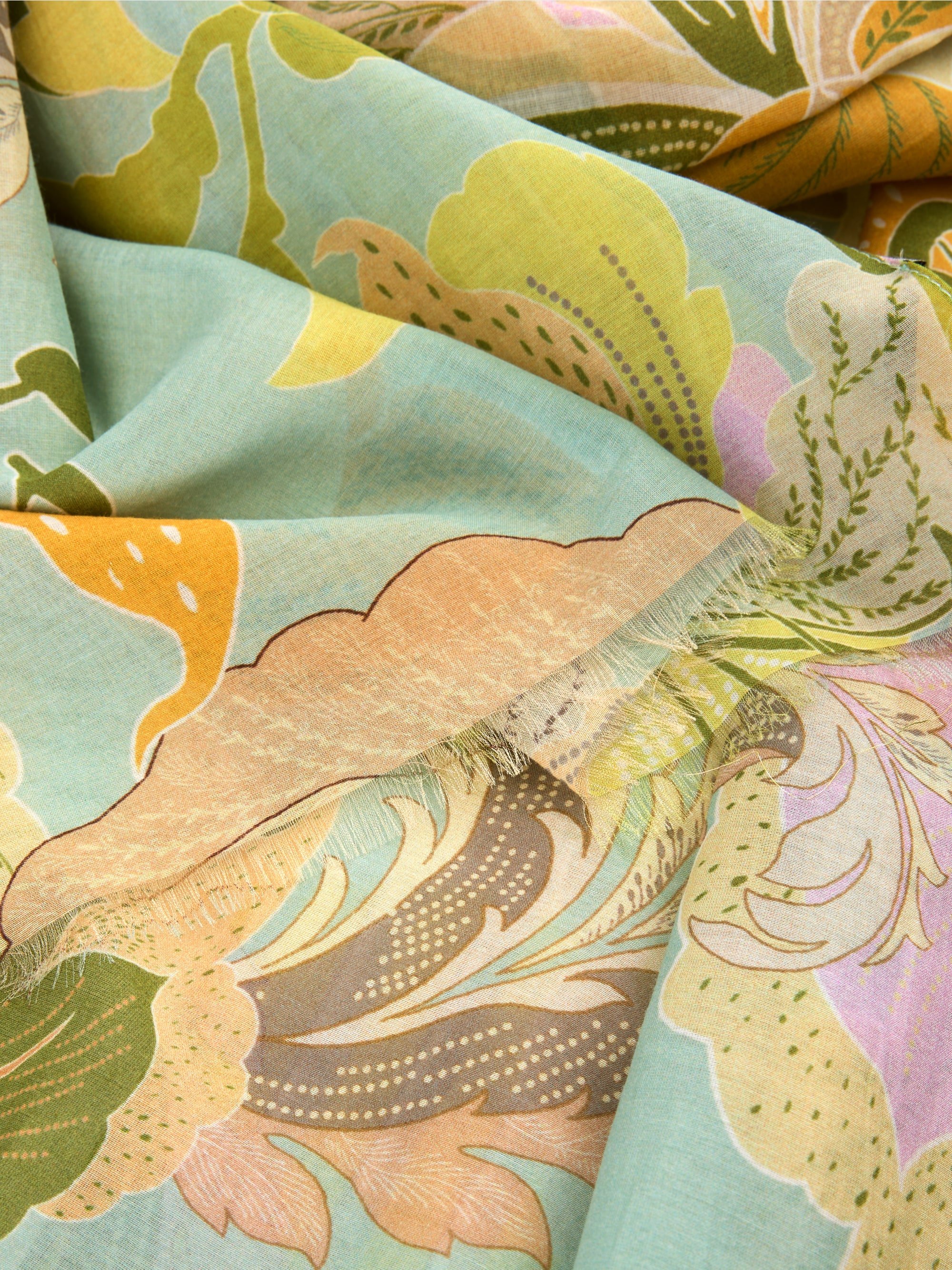 Marc-Cain Airy scarf with all-over leaf motif