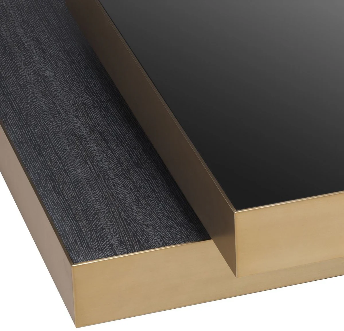 Casa Padrino mesa de centro de lujo lat¨®n / gris antracita / negro 124 x 135 x A. 32 cm - Mesa de sal¨®n moderna - Muebles de sal¨®n - Calidad de Lujo