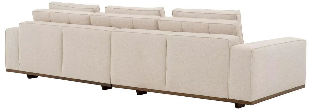 Casa Padrino sof¨¢ de lujo beige / marr¨®n 286 x 110 x A. 80 cm - Sof¨¢ de sal¨®n con cojines - Muebles de sal¨®n - Muebles de lujo - Interior de sal¨®n - Interior de lujo