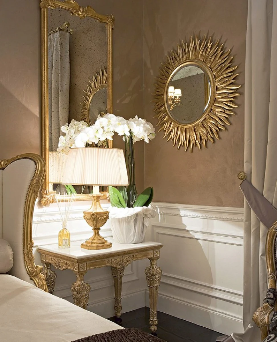 Casa Padrino mesa auxiliar barroco de lujo beige antiguo / blanco - Hecho en Italia