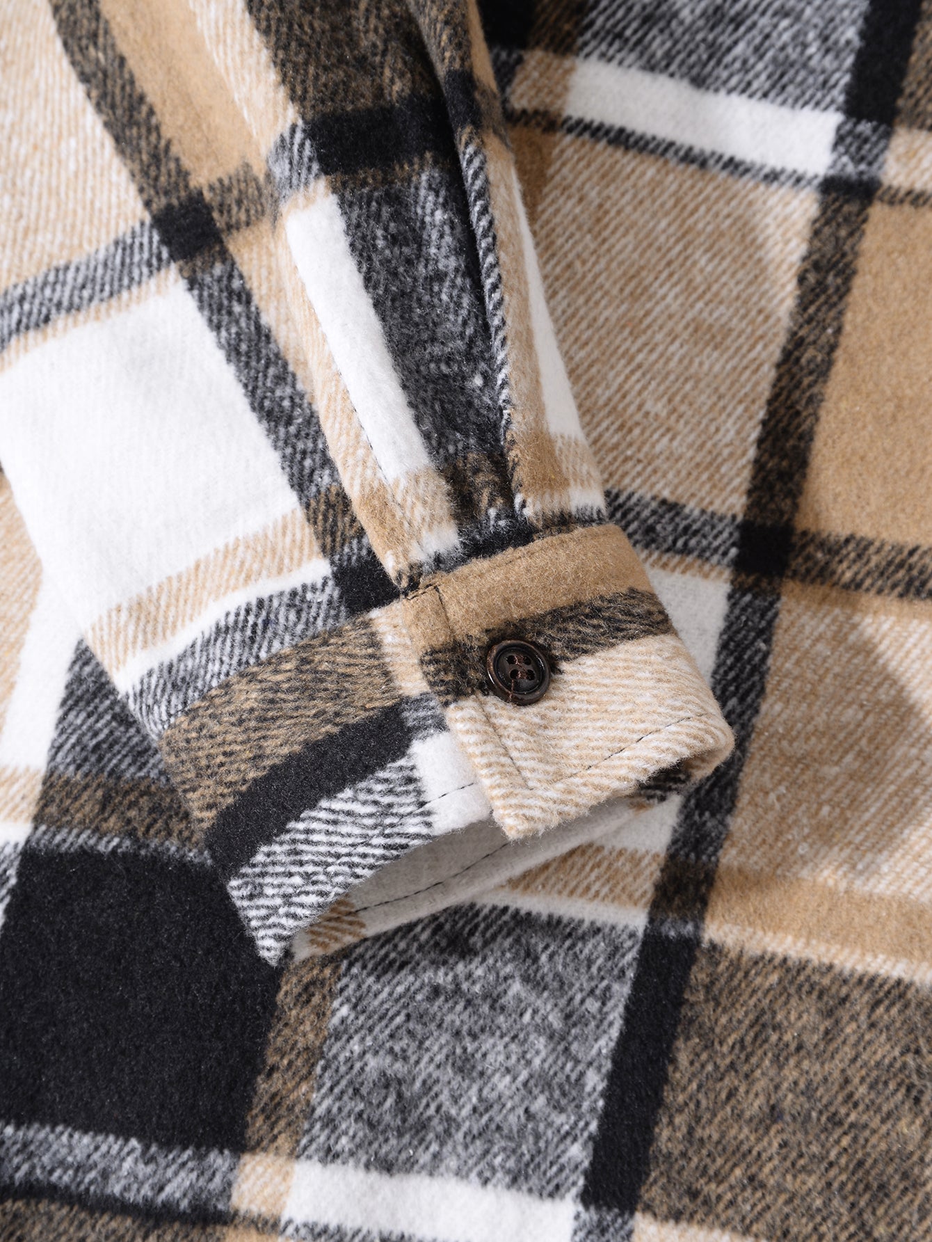 Long Sleeve Button Up Flannel Plaid Overshirt