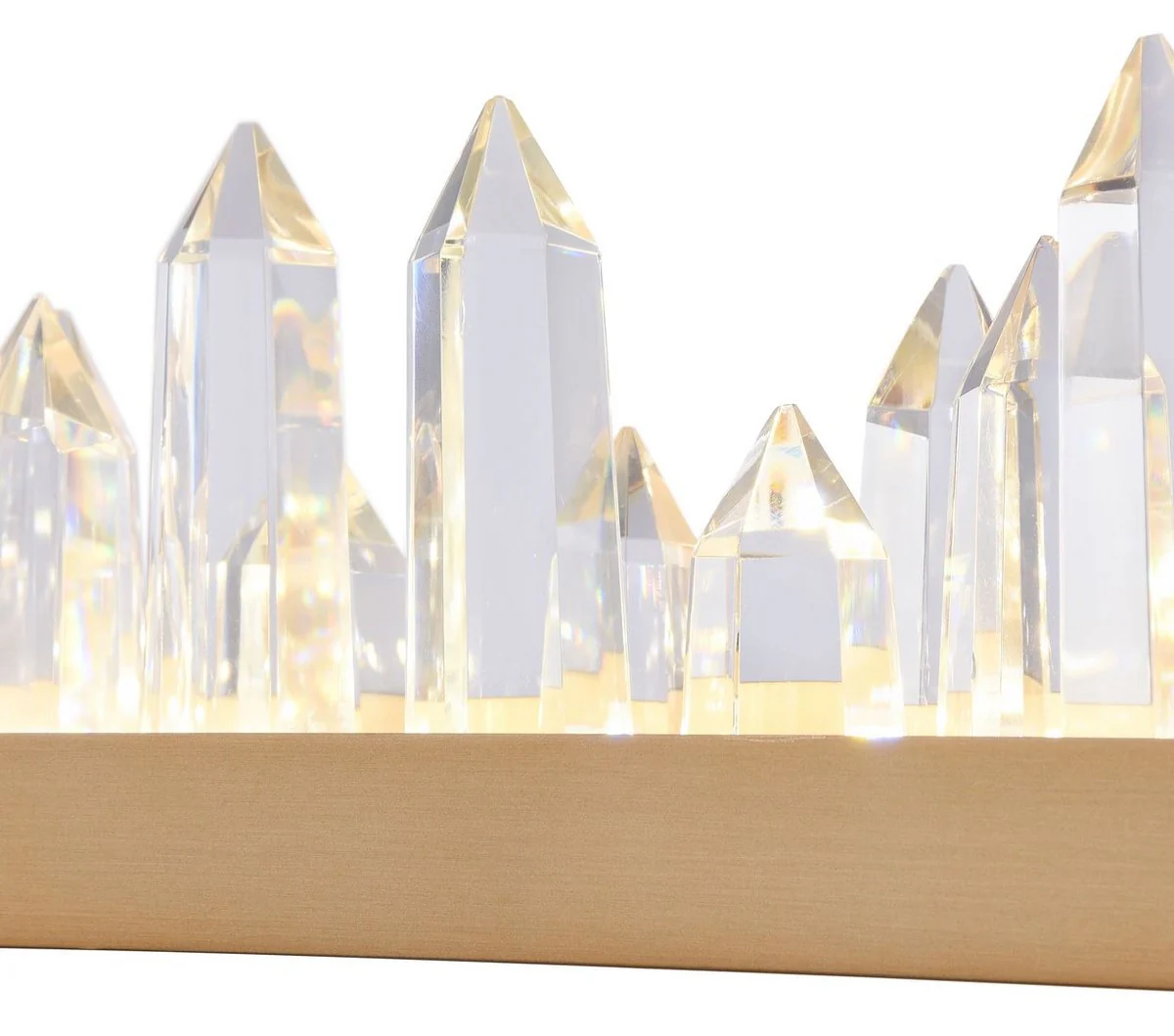 Casa Padrino LED pendant lamp with brass colored metal frame and crystal jagged 115 x 9 x H. 10.4 cm - Living Room Furniture