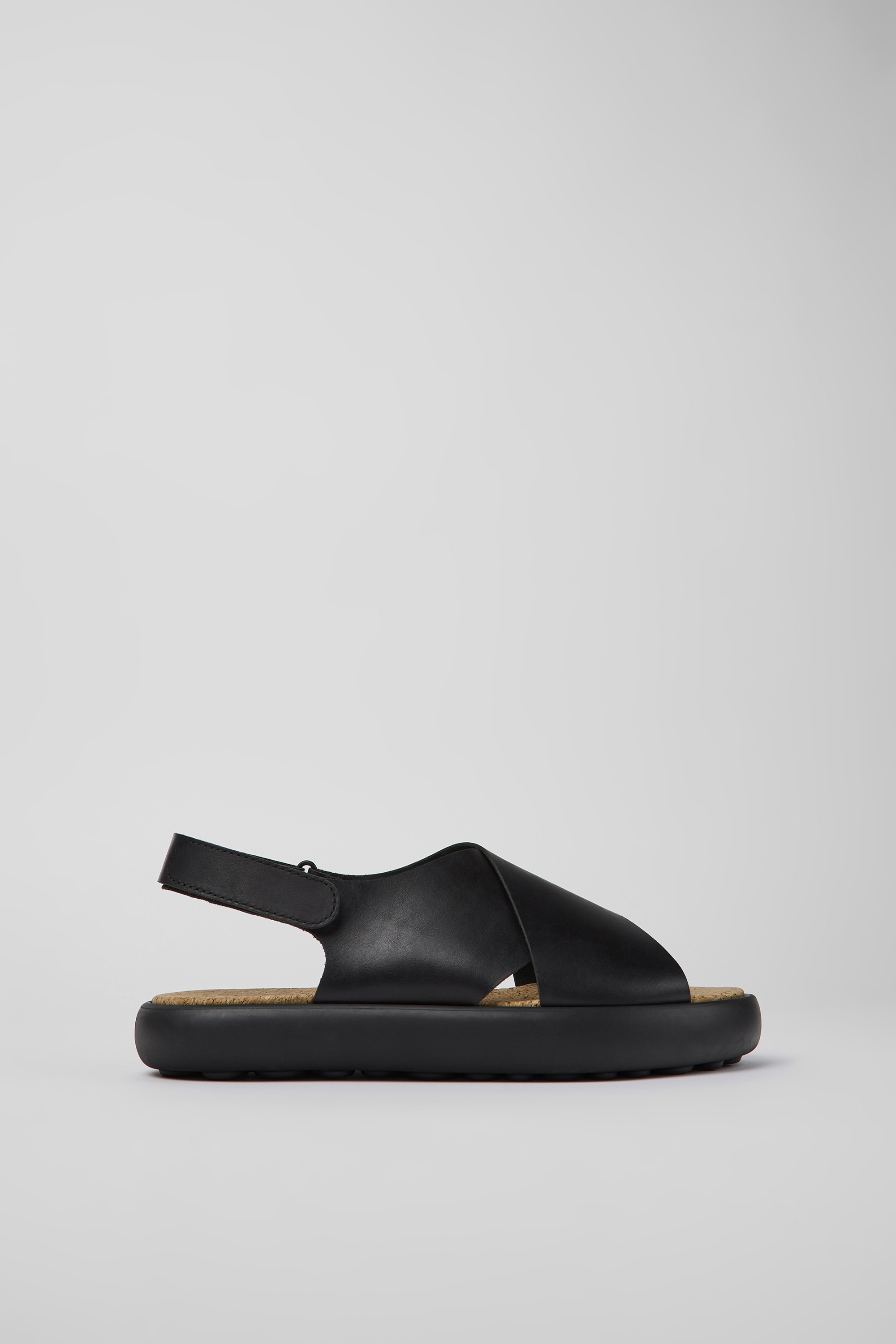 Pelotas Flota - Black leather sandals for men